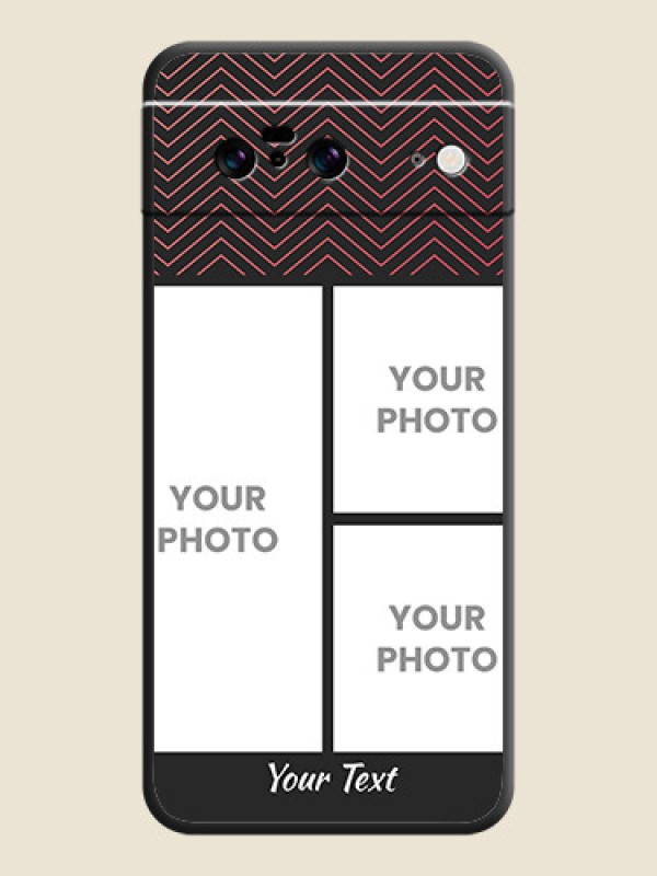 Custom Wave Pattern with 3 Image Holder On Space Black Custom Soft Matte Mobile Back Cover - Pixel 8 5G - alternate view