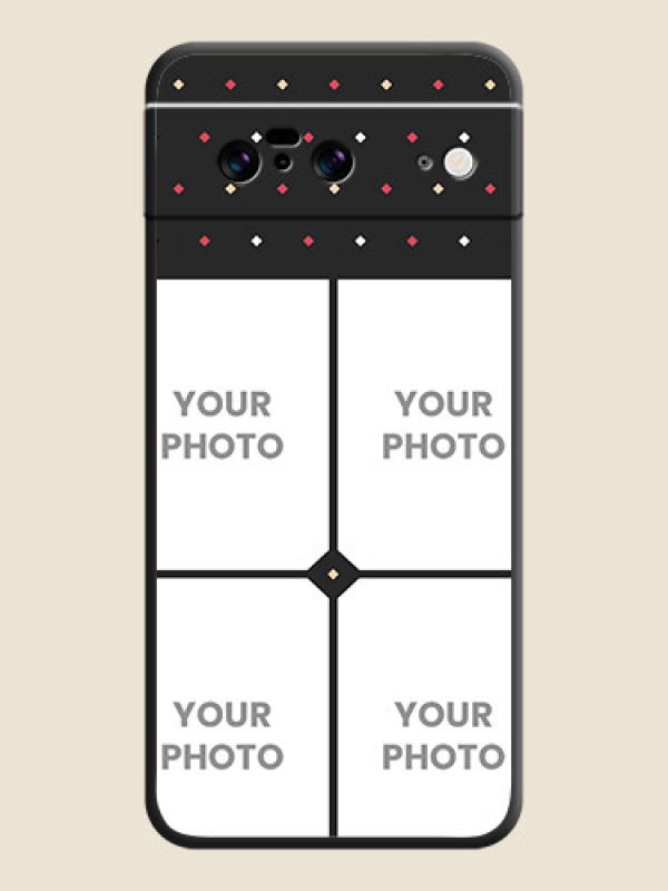 Custom Multicolor Dotted Pattern with 4 Image Holder On Space Black Custom Soft Matte Mobile Back Cover - Pixel 8 5G - alternate view