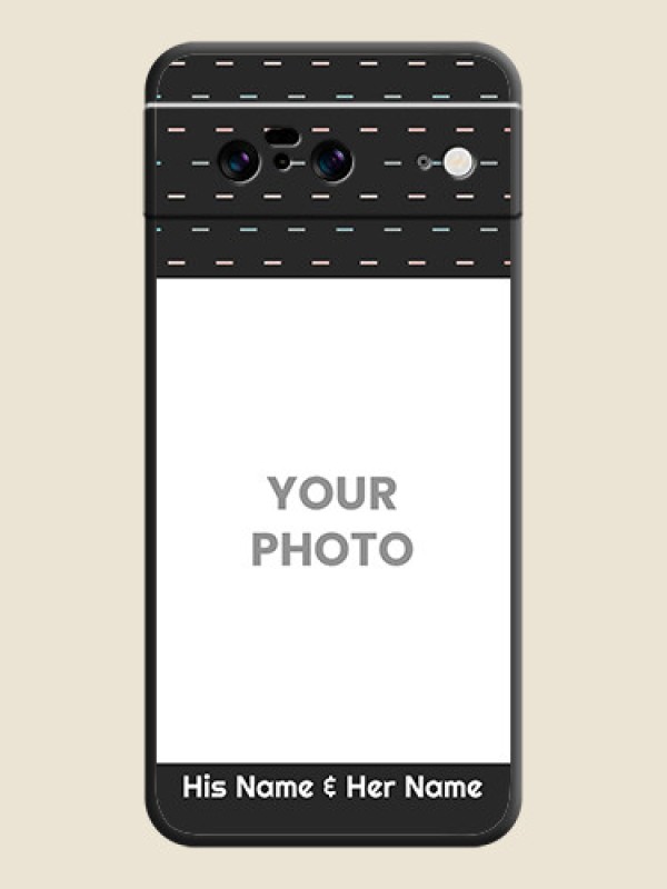 Custom Line Pattern Design with Text On Space Black Custom Soft Matte Mobile Back Cover - Pixel 8 5G - alternate view