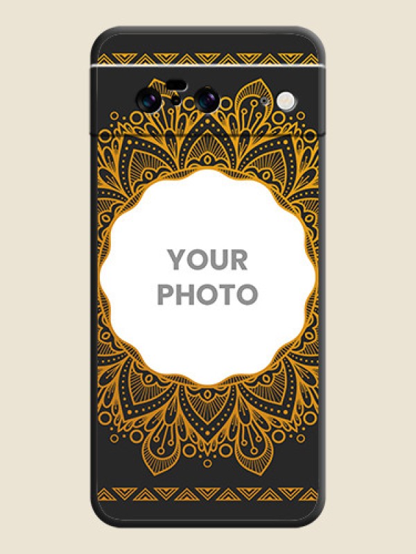 Custom Round Image with Floral Design On Space Black Custom Soft Matte Mobile Back Cover - Pixel 8 5G - alternate view