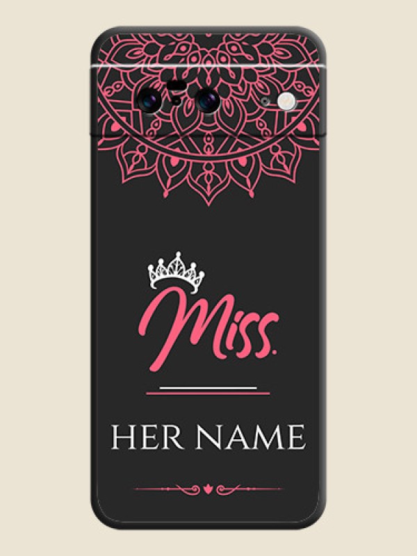 Custom Mrs Name with Floral Design On Space Black Custom Soft Matte Mobile Back Cover - Pixel 8 5G - alternate view
