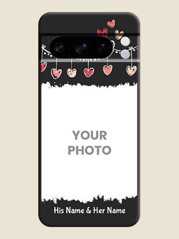 Custom Pink Love Hangings with Name On Space Black Custom Soft Matte Mobile Back Cover - Pixel 8 Pro 5G - alternate view