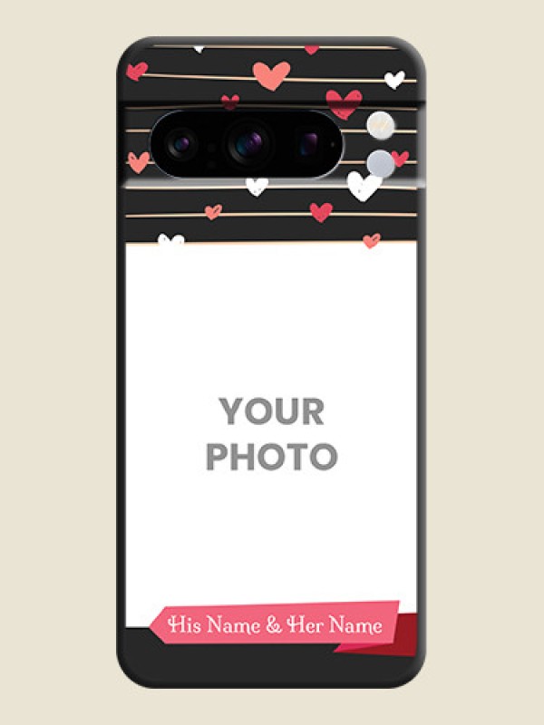 Custom Love Pattern with Name on Pink Ribbon  on Photo On Space Black Custom Soft Matte Mobile Back Cover - Pixel 8 Pro 5G - alternate view