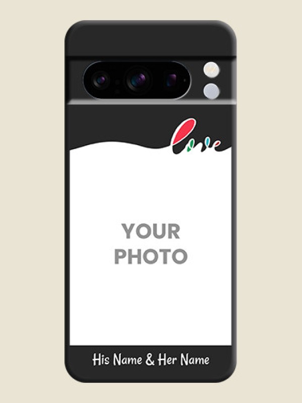 Custom Fall in Love Pattern with Picture on Photo On Space Black Custom Soft Matte Mobile Back Cover - Pixel 8 Pro 5G - alternate view