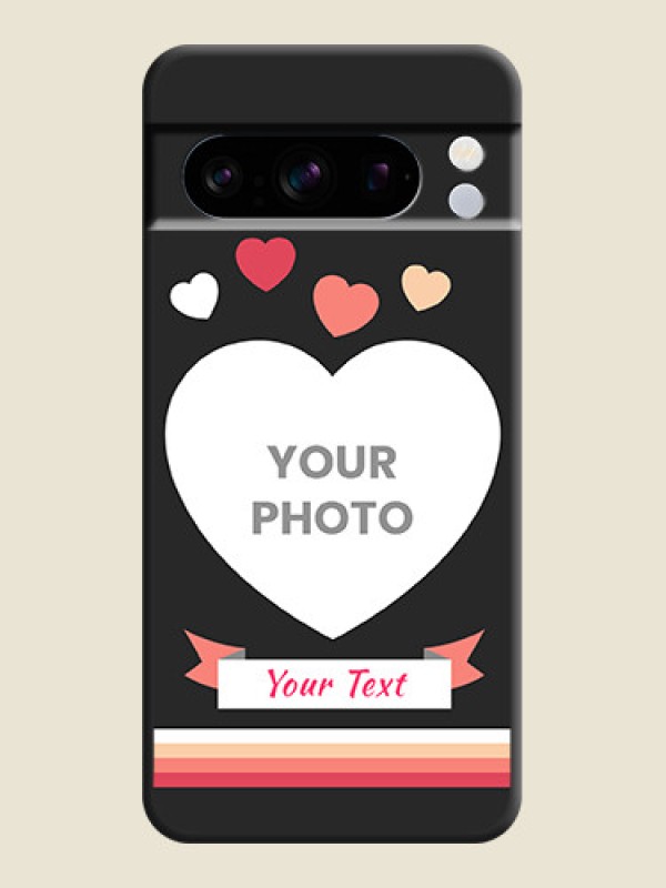 Custom Love Shaped Photo with Colorful Stripes On Space Black Custom Soft Matte Mobile Back Cover - Pixel 8 Pro 5G - alternate view