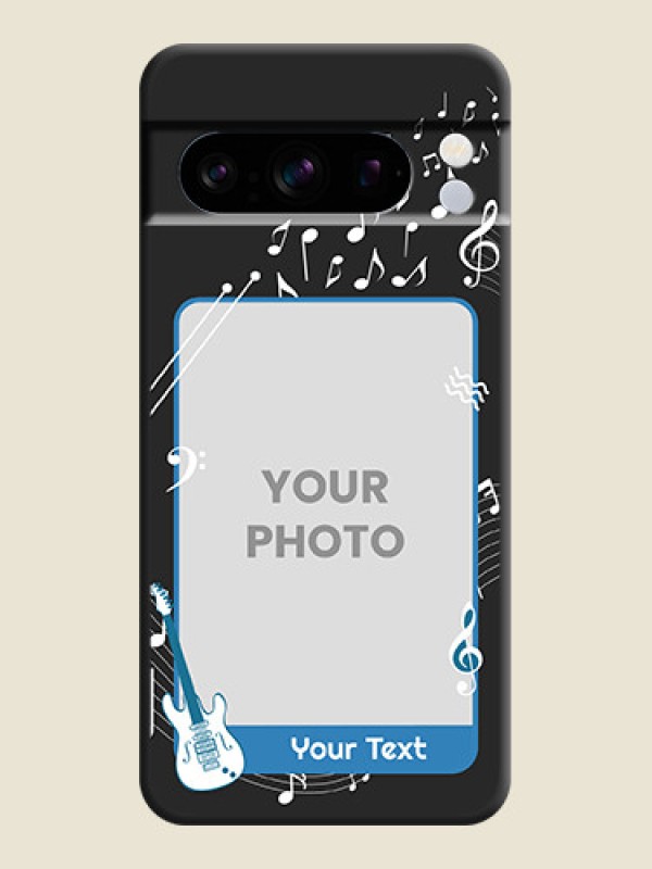 Custom Musical Theme Design with Text on Photo On Space Black Custom Soft Matte Mobile Back Cover - Pixel 8 Pro 5G - alternate view