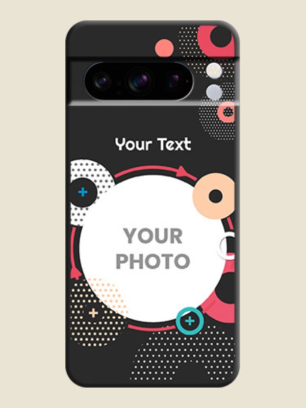 Custom Multicoloured Round Image On Space Black Custom Soft Matte Mobile Back Cover - Pixel 8 Pro 5G - alternate view