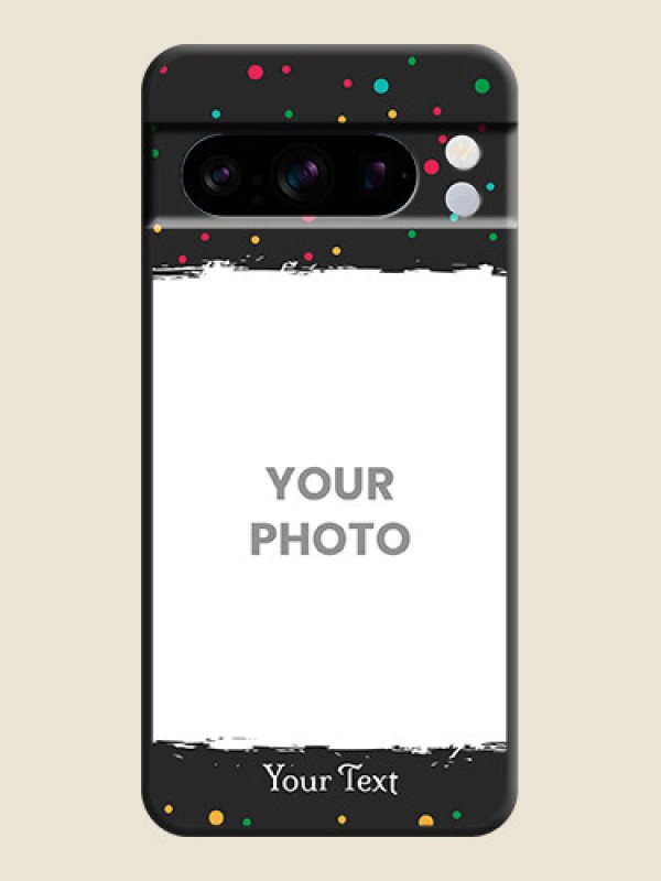 Custom Multicolor Dotted Pattern with Text  On Space Black Custom Soft Matte Mobile Back Cover - Pixel 8 Pro 5G - alternate view