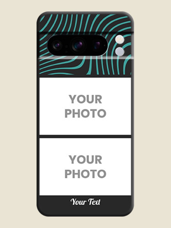 Custom Wave Pattern with 2 Image Holder On Space Black Custom Soft Matte Mobile Back Cover - Pixel 8 Pro 5G - alternate view