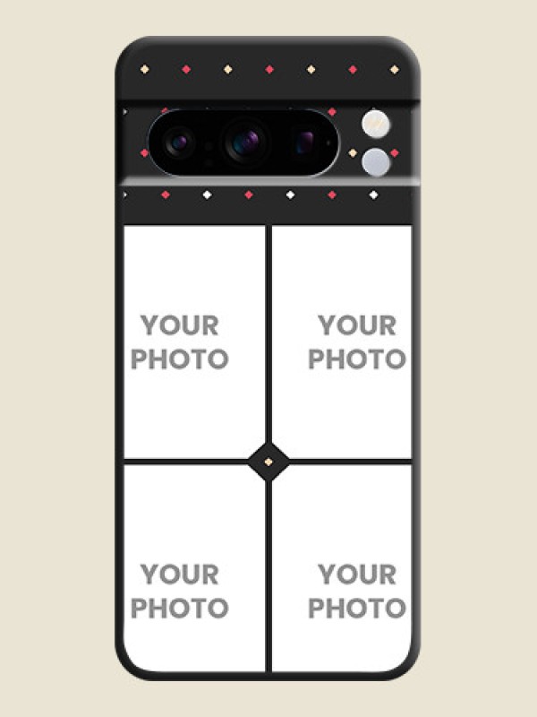 Custom Multicolor Dotted Pattern with 4 Image Holder On Space Black Custom Soft Matte Mobile Back Cover - Pixel 8 Pro 5G - alternate view