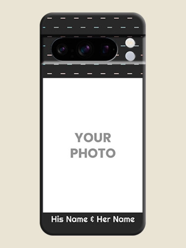 Custom Line Pattern Design with Text On Space Black Custom Soft Matte Mobile Back Cover - Pixel 8 Pro 5G - alternate view