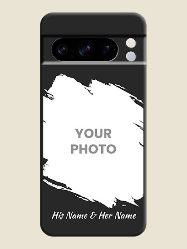 Custom Grunge Brush Strokes on Photo  On Space Black Custom Soft Matte Mobile Back Cover - Pixel 8 Pro 5G - alternate view