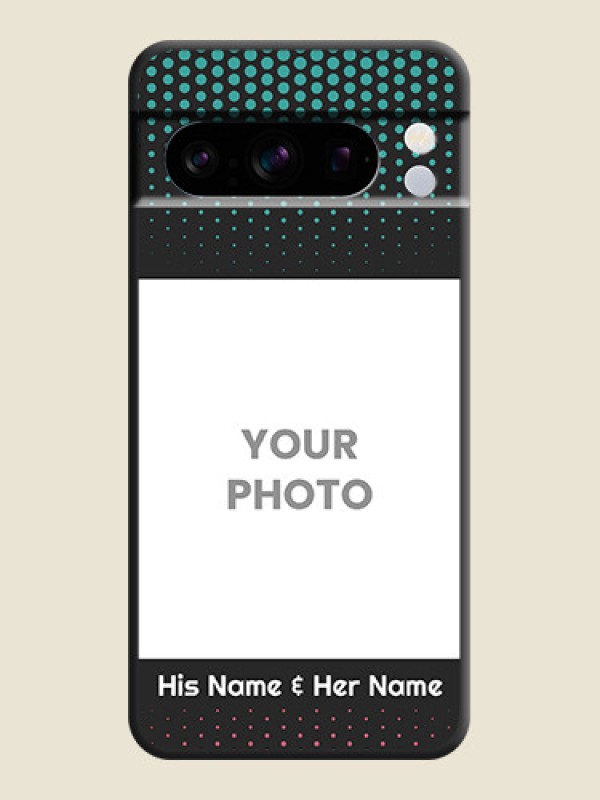 Custom Faded Dots with Grunge Photo Frame and Text On Space Black Custom Soft Matte Mobile Back Cover - Pixel 8 Pro 5G - alternate view