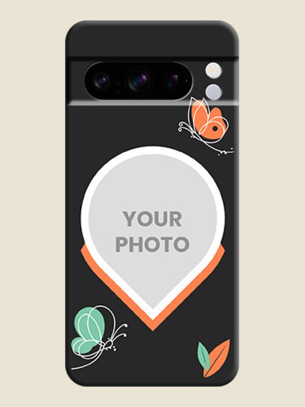 Custom Upload Pic With Simple Butterly Design On Space Black Custom Soft Matte Mobile Back Cover - Pixel 8 Pro 5G - alternate view