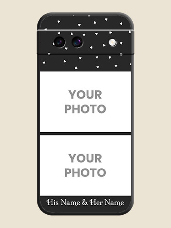 Custom Miniature Love Symbols with Name On Space Black Custom Soft Matte Mobile Back Cover - Google Pixel 8A 5G - alternate view