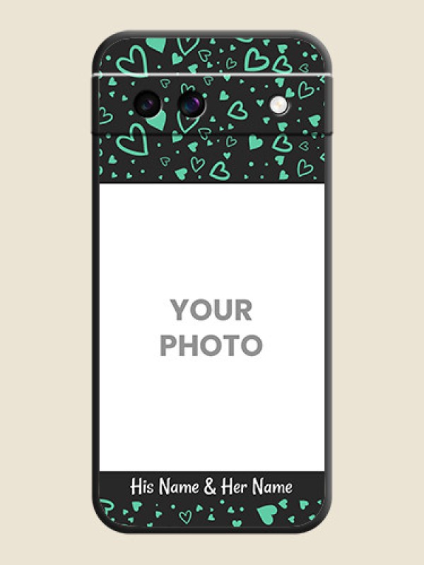 Custom Sea Green Indefinite Love Pattern on Photo On Space Black Custom Soft Matte Mobile Back Cover - Google Pixel 8A 5G - alternate view