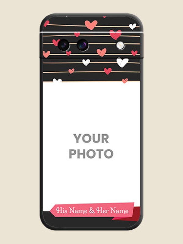 Custom Love Pattern with Name on Pink Ribbon on Photo On Space Black Custom Soft Matte Mobile Back Cover - Google Pixel 8A 5G - alternate view