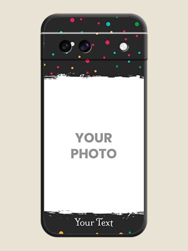 Custom Multicolor Dotted Pattern with Text On Space Black Custom Soft Matte Mobile Back Cover - Google Pixel 8A 5G - alternate view