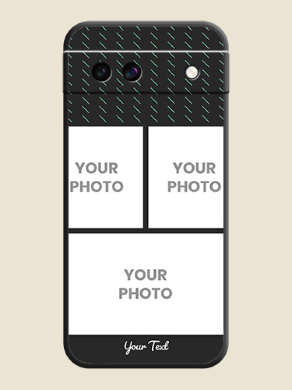 Custom Cross Dotted Pattern with 2 Image Holder On Space Black Custom Soft Matte Mobile Back Cover - Google Pixel 8A 5G - alternate view