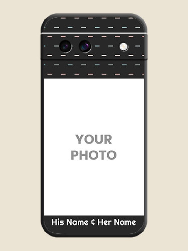 Custom Line Pattern Design with Text On Space Black Custom Soft Matte Mobile Back Cover - Google Pixel 8A 5G - alternate view
