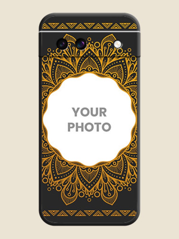 Custom Round Image with Floral Design On Space Black Custom Soft Matte Mobile Back Cover - Google Pixel 8A 5G - alternate view