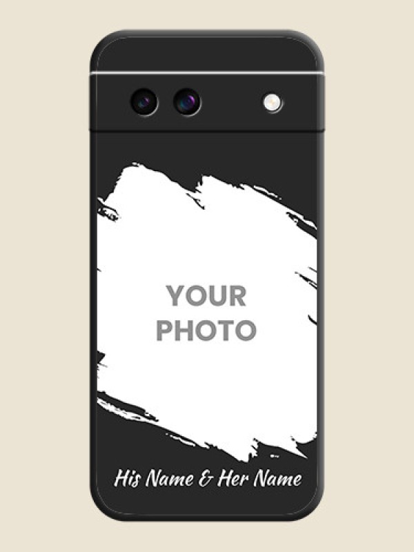Custom Grunge Brush Strokes on Photo On Space Black Custom Soft Matte Mobile Back Cover - Google Pixel 8A 5G - alternate view