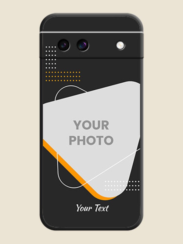Custom Yellow Triangle on Photo On Space Black Custom Soft Matte Mobile Back Cover - Google Pixel 8A 5G - alternate view