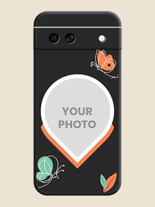 Custom Upload Pic With Simple Butterly Design On Space Black Custom Soft Matte Mobile Back Cover - Google Pixel 8A 5G - alternate view