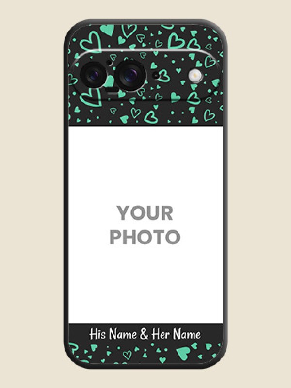 Custom Sea Green Indefinite Love Pattern on Photo On Space Black Custom Soft Matte Mobile Back Cover - Google Pixel 9 5G - alternate view