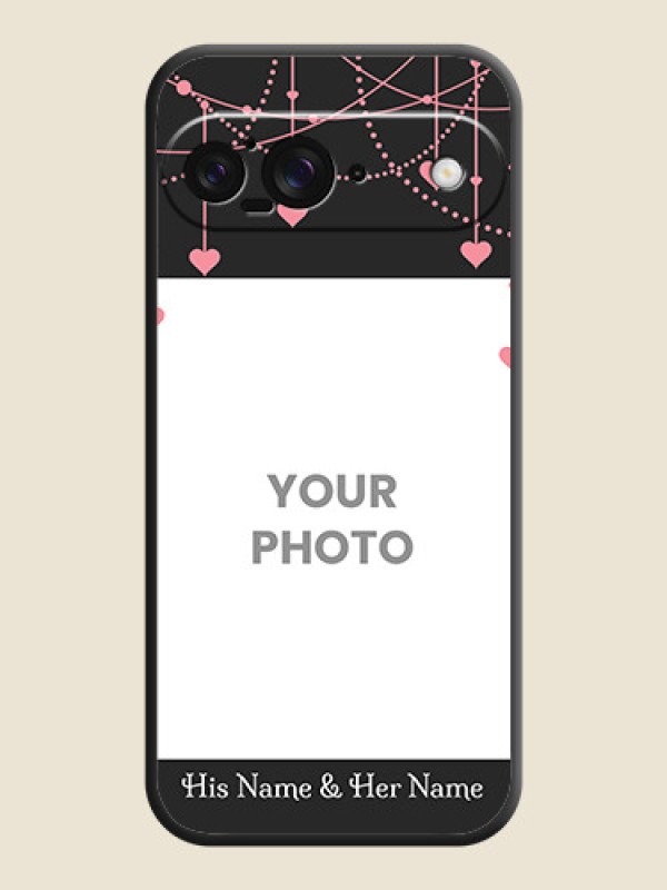 Custom Pink Love Hangings with Text On Space Black Custom Soft Matte Mobile Back Cover - Google Pixel 9 5G - alternate view