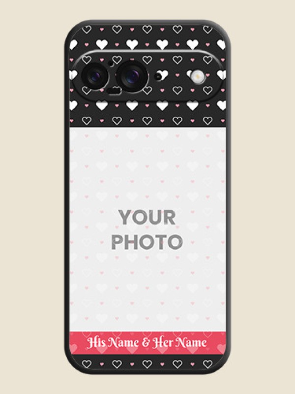 Custom White Color Love Symbols with Text Design on Photo On Space Black Custom Soft Matte Mobile Back Cover - Google Pixel 9 5G - alternate view