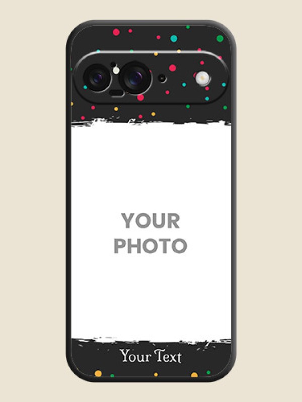 Custom Multicolor Dotted Pattern with Text On Space Black Custom Soft Matte Mobile Back Cover - Google Pixel 9 5G - alternate view