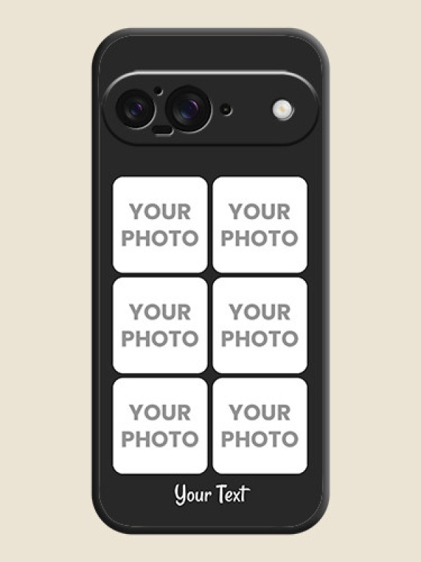 Custom Floral Art with 6 Image Holder on Photo On Space Black Custom Soft Matte Mobile Back Cover - Google Pixel 9 5G - alternate view