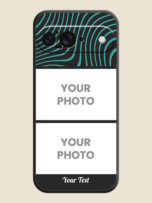 Custom Wave Pattern with 2 Image Holder On Space Black Custom Soft Matte Mobile Back Cover - Google Pixel 9 5G - alternate view
