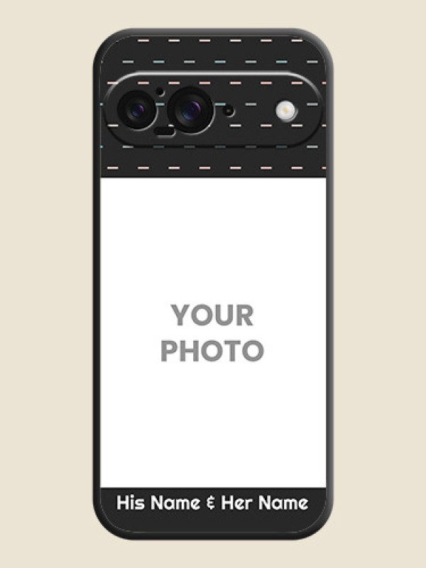 Custom Line Pattern Design with Text On Space Black Custom Soft Matte Mobile Back Cover - Google Pixel 9 5G - alternate view