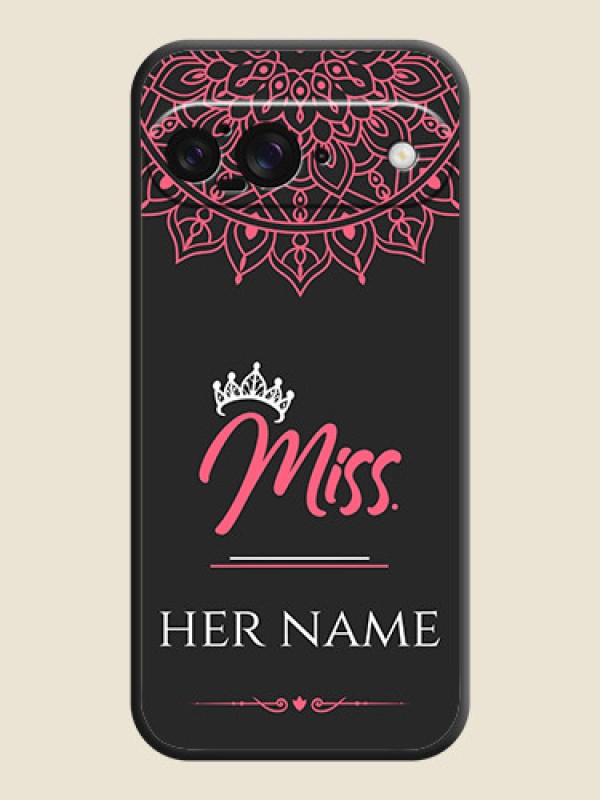 Custom Mrs Name with Floral Design On Space Black Custom Soft Matte Mobile Back Cover - Google Pixel 9 5G - alternate view