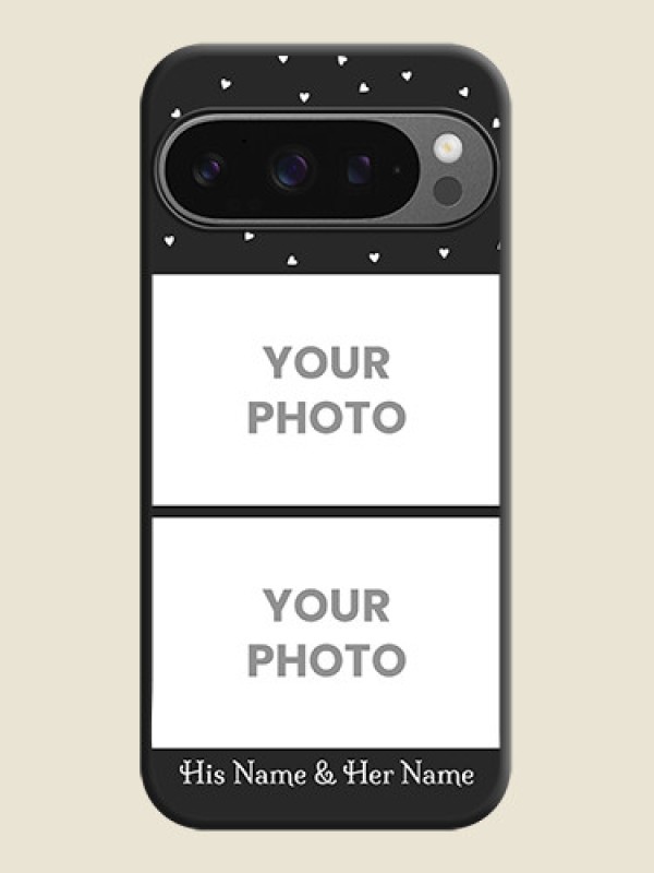 Custom Miniature Love Symbols with Name On Space Black Custom Soft Matte Mobile Back Cover - Google Pixel 9 Pro 5G - alternate view