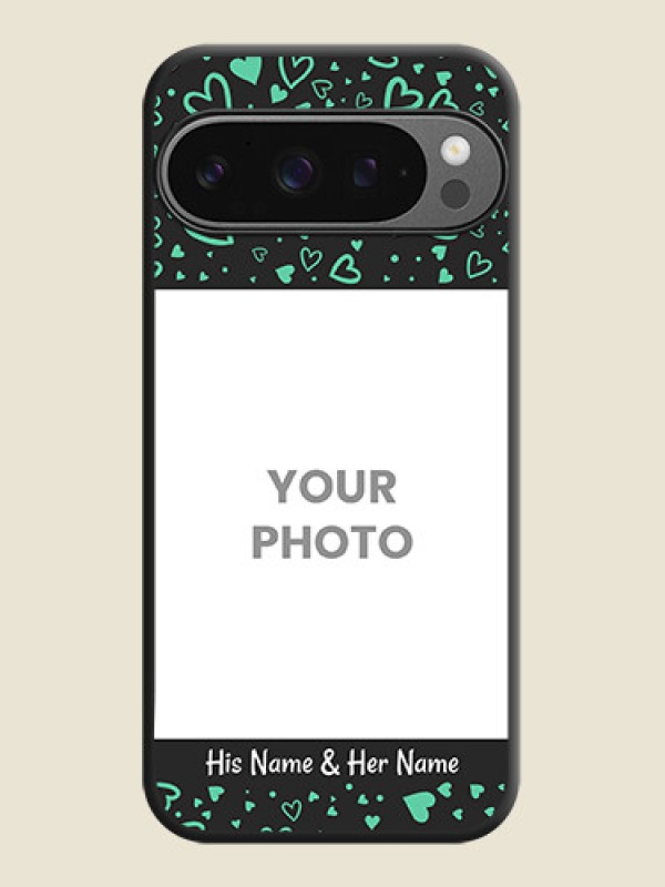 Custom Sea Green Indefinite Love Pattern on Photo On Space Black Custom Soft Matte Mobile Back Cover - Google Pixel 9 Pro 5G - alternate view