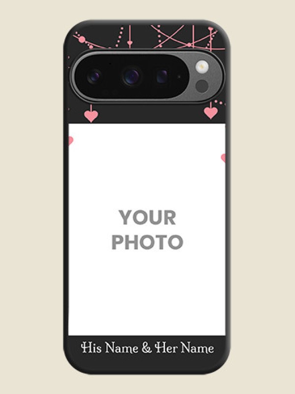 Custom Pink Love Hangings with Text On Space Black Custom Soft Matte Mobile Back Cover - Google Pixel 9 Pro 5G - alternate view