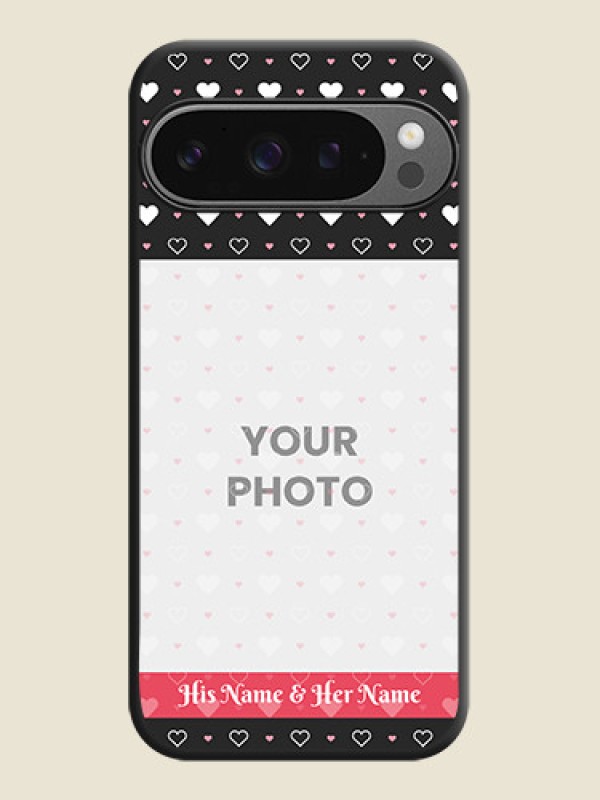 Custom White Color Love Symbols with Text Design on Photo On Space Black Custom Soft Matte Mobile Back Cover - Google Pixel 9 Pro 5G - alternate view