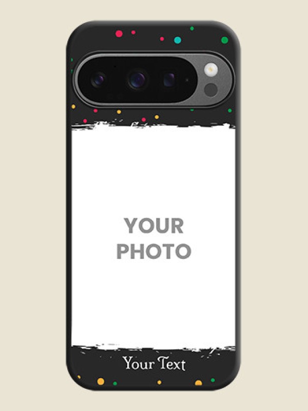 Custom Multicolor Dotted Pattern with Text On Space Black Custom Soft Matte Mobile Back Cover - Google Pixel 9 Pro 5G - alternate view