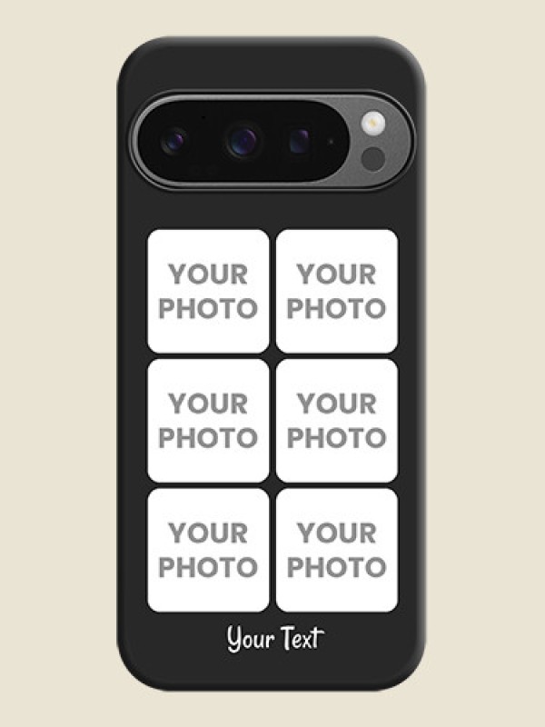 Custom Floral Art with 6 Image Holder on Photo On Space Black Custom Soft Matte Mobile Back Cover - Google Pixel 9 Pro 5G - alternate view