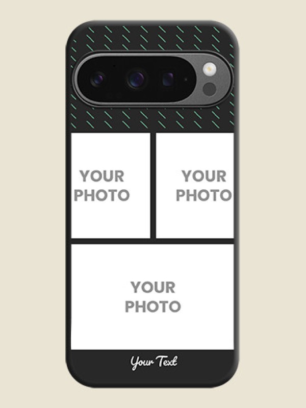 Custom Cross Dotted Pattern with 2 Image Holder On Space Black Custom Soft Matte Mobile Back Cover - Google Pixel 9 Pro 5G - alternate view
