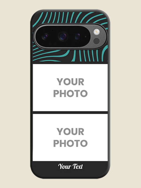 Custom Wave Pattern with 2 Image Holder On Space Black Custom Soft Matte Mobile Back Cover - Google Pixel 9 Pro 5G - alternate view