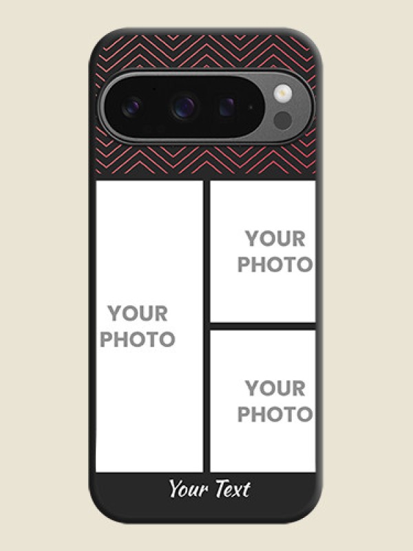 Custom Wave Pattern with 3 Image Holder On Space Black Custom Soft Matte Mobile Back Cover - Google Pixel 9 Pro 5G - alternate view