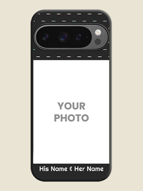 Custom Line Pattern Design with Text On Space Black Custom Soft Matte Mobile Back Cover - Google Pixel 9 Pro 5G - alternate view