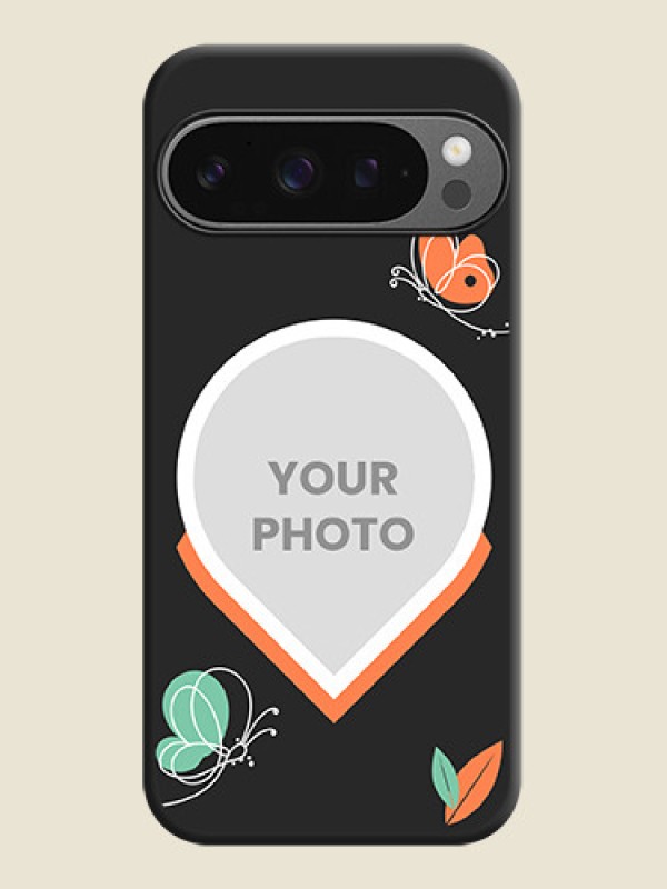 Custom Upload Pic With Simple Butterly Design On Space Black Custom Soft Matte Mobile Back Cover - Google Pixel 9 Pro 5G - alternate view