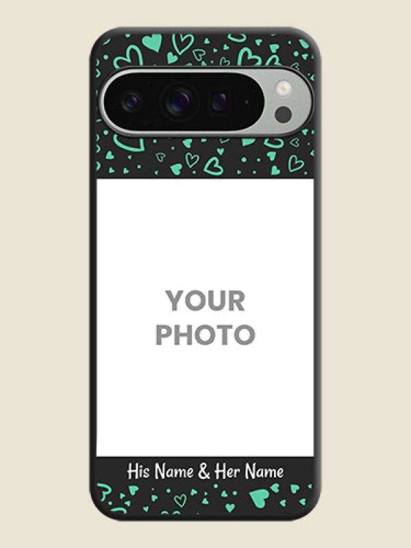 Custom Sea Green Indefinite Love Pattern on Photo On Space Black Custom Soft Matte Mobile Back Cover - Pixel 9 Pro Xl - alternate view