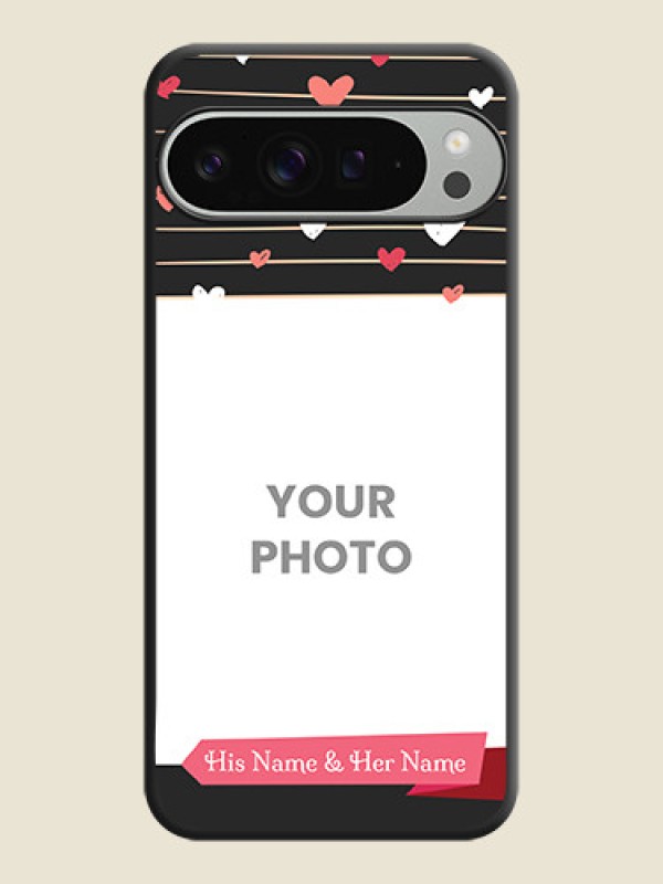 Custom Love Pattern with Name on Pink Ribbon on Photo On Space Black Custom Soft Matte Mobile Back Cover - Pixel 9 Pro Xl - alternate view