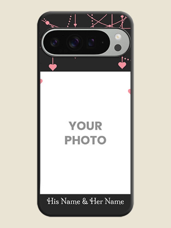 Custom Pink Love Hangings with Text On Space Black Custom Soft Matte Mobile Back Cover - Pixel 9 Pro Xl - alternate view